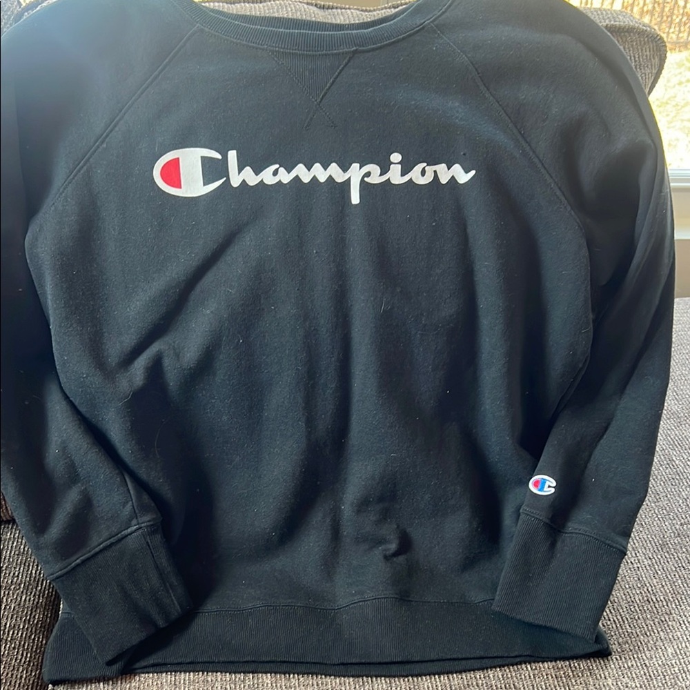 Champion Black Sweatshirt with Logo
